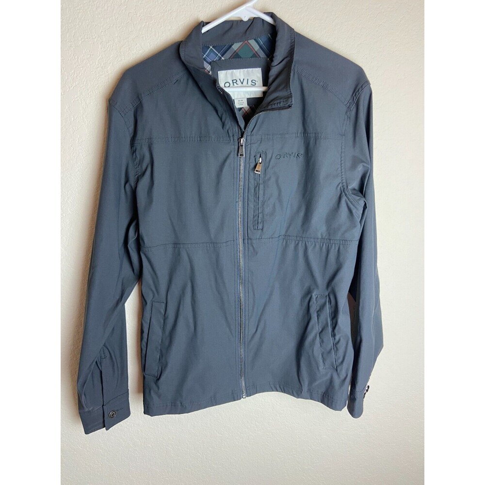 Orvis Classic Collection Mens Jacket Dark Grey Size M Full Zip Long Sleeve